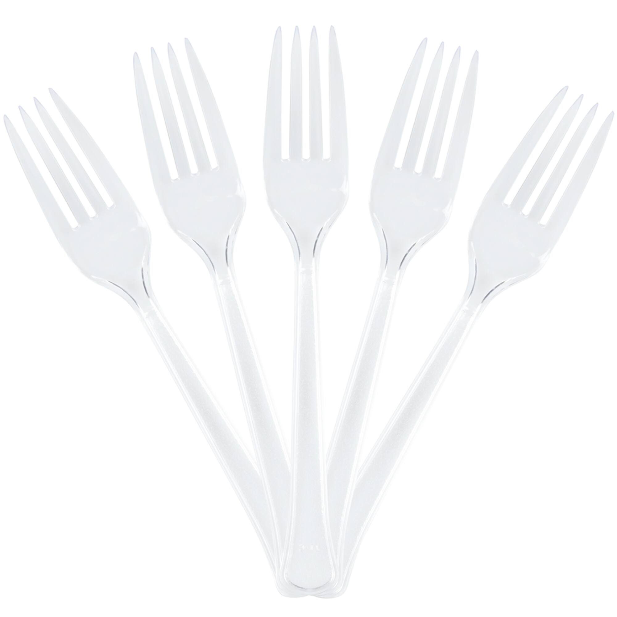 JAM Paper Clear Premium Plastic Forks, 20ct.